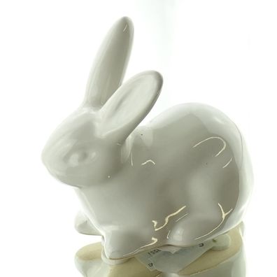 Scheulen Oster-Deko Hase Weiß glasiert liegend 6,5 cm - Keramik