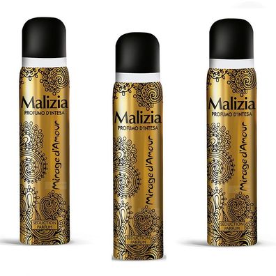 Malizia Donna Mirage d´Amour verführerisches deo für damen 3x 100 ml