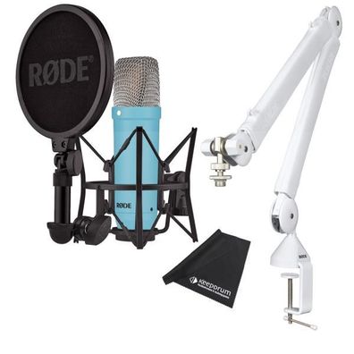 Rode NT1 Signature Blue Mikrofon mit PSA1+ Mikrofonarm Weiss