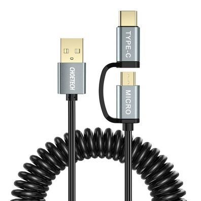Choetech 2in1 Kabel USB - USB Typ C / Micro USB 1.2m Kabel Schnellladekabel Datenk...