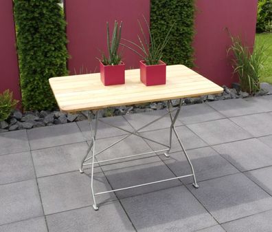 Klapptisch Holztisch Gartentisch Tisch, Gestell verzinkt 70x110 cm