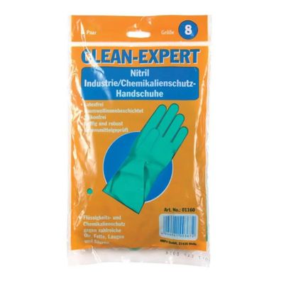 Clean-Expert, Nitril Chemikalienhandschuh - M / Grün (Gr. Größe M)
