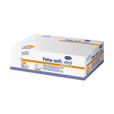 Peha-soft® Vinyl Einmalhandschuhe, puderfrei - B015RBLG68 | Packung (100 Stück)