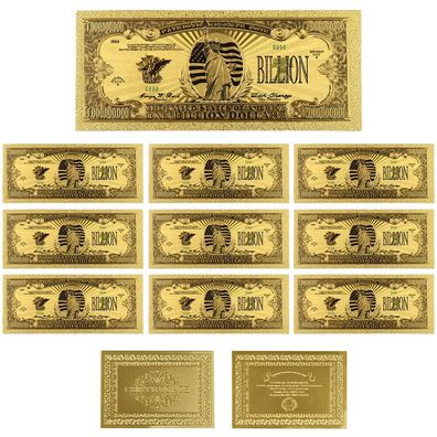10 x 1 Billion USA Dollar Banknote + 1 Zertifikat (GF2/24/13)