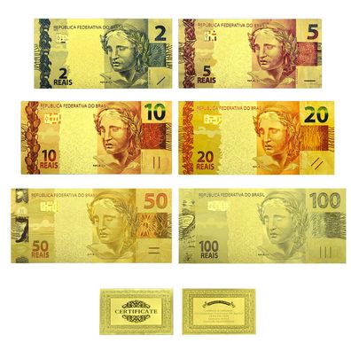 Brazil / Brazilien Banknoten Aus Goldfolie Set (6Scheine) (BB2/24/18)