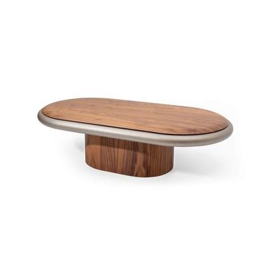 Exklusive Luxus Wohnzimmer Oval Couchtisch Braun Farbe Modernen Holz