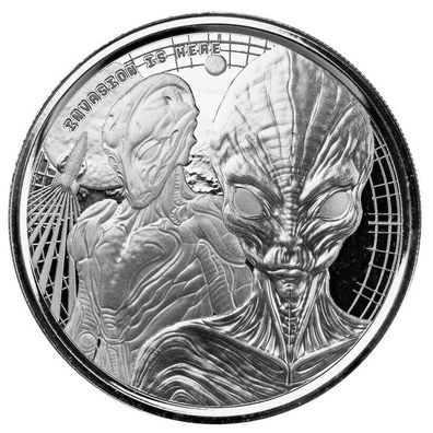 Ghana Alien Proof-Like Silbermünze 1 oz 2023 Scottsdale Mint