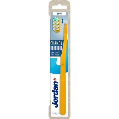 Jordan Change Soft Toothbrush - Griff + 4 Ersatzköpfe 1op. - Farben mischen