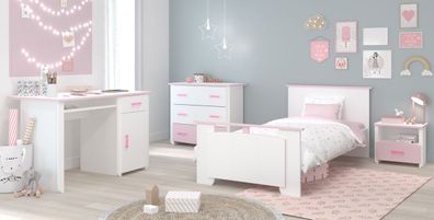 Kinderzimmer Mädchen Möbel komplett Set 4-tlg Einrichtung rosa Parisot Biotiful