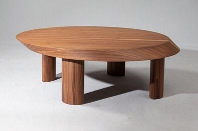 Design Luxus Wohnzimmer Rund Couchtisch Braun Farbe Modernen Holz neu