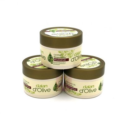 3x 250ml Dalan d'Olive Körperbutter Olivenöl Intensiv-Pflegecreme Butter