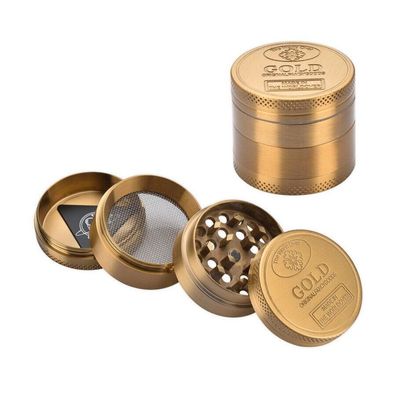 Gold Grinder 40mm, 4-teilig Deko Goldbarren - Tabakmühle Gewürzmühle Zerkleinern
