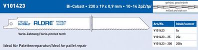 10 x Säbelsägeblatt 228/230 mm Bi Cobalt Paletten Reparatur Zahnung Kombi 10-14 Hol