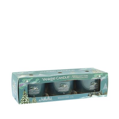 Set of votive candles in glass Winter Night Stars 3 x 37 g