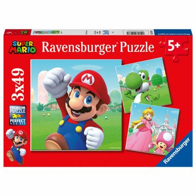 Kinderpuzzle Super Mario (3x49 Teile Puzzle für Kinder ab 5 Jahren)