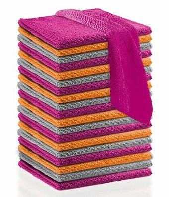Clever Clean Reinigungstücher Set 20-teilig Bigpack XXL (pink, grau, weiß, orange)