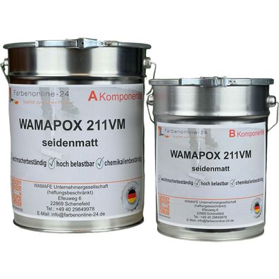 Bodenbeschichtung Rollbeschichtung Bodenfarbe Betonfarbe matt Wamapox 211VM 10Kg/50m²
