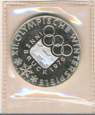Österreich 100 Schilling 1974 Winter-Olympiade 1976 in Innsbruck Silber PP in Folie*