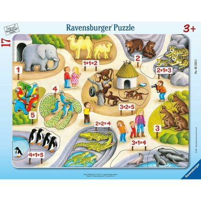 Kinderpuzzle Erstes Zählen bis 5 (17 Teile, Rahmenpuzzle)