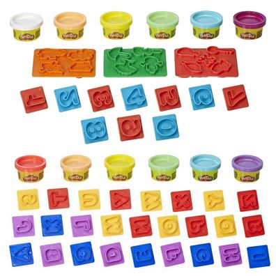 44,06 EUR/ kg Play-Doh Kinderknete Set Zahlen Buchstaben lernen Knete Knetformen