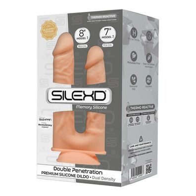 SILEXD Dual Density Silicone Double Penetration Dildo flesh (8" + 7")