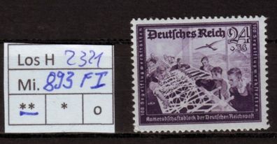Los H2321: Deutsches Reich Mi. 893 F I * *