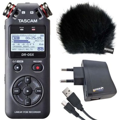 Tascam DR-05X Audio-Recorder mit Zubehör-Set