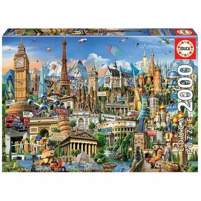 Educa Puzzle 9217697 - Europe Landmarks - 2000 Teile Puzzle