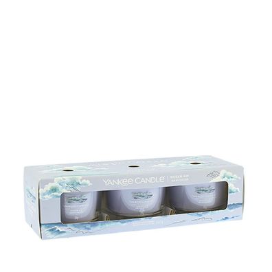 Set of votive candles in Ocean Air glass 3 x 37 g