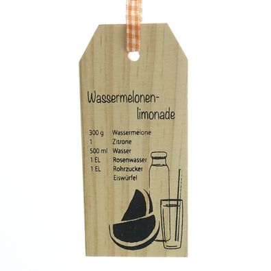 GASPER Holztafelhänger mit Rezept für Wassermelonen-Limonade