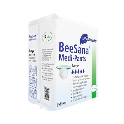 BeeSana® Medi-Pants, Inkontinenzpants Gr. L | Packung (14 Stück) (Gr. L)