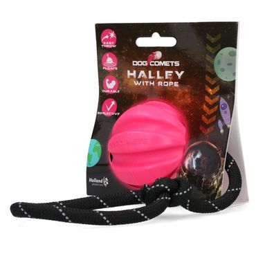 Dog Comets Ball Halley Pink with rope