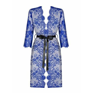 Kobaltfarbener Kimono aus Spitze - Blau