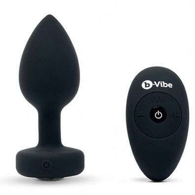 b-Vibe Vibrating Jewel Plug M/ L Black