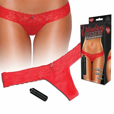 Hustler Vibrating Panties slim red M/ L