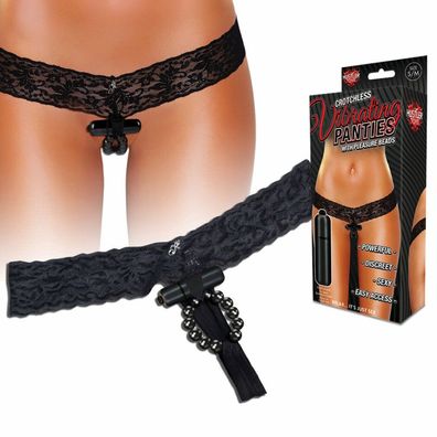 Hustler Vibrating Panties with pleasure beads black M/ L