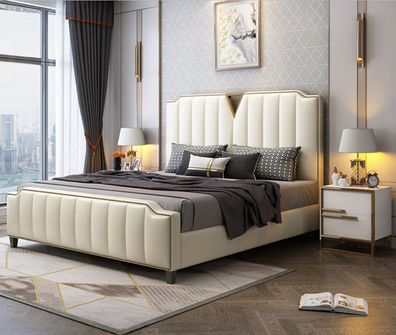 Doppelbett Schlafzimmer Betten Luxus Doppel Bett Beige Einrichtung Möbel