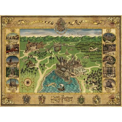 Harry Potter Puzzle Hogwarts Karte (1500 Teile)