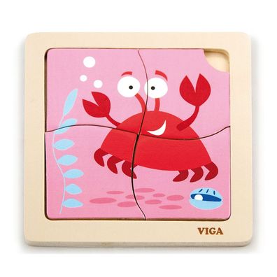 Viga 50146 Handliches flaches Puzzle - Krabbe