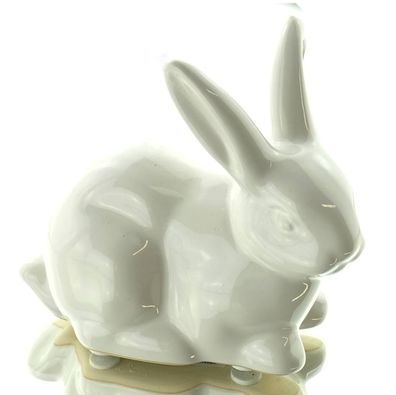Scheulen Oster-Deko Hase Weiß glasiert liegend 10 cm - Keramik