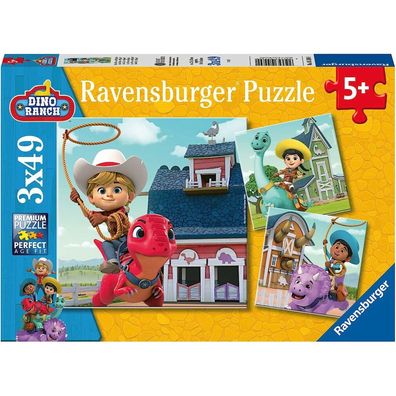 Ravensburger Puzzle Dino-Ranch 3x49 Teile