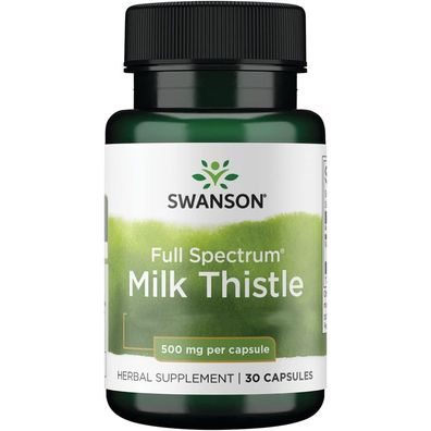 Swanson, Milk Thistle, 500mg, 30 Kapseln