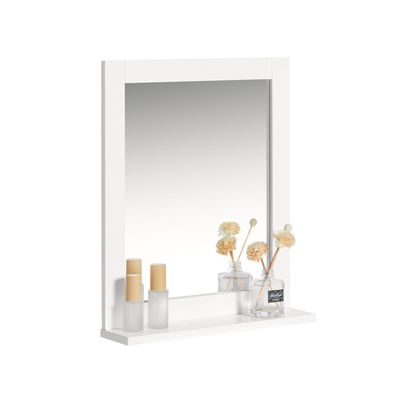 SoBuy Spiegel, Wandspiegel, Badspiegel mit Ablage, Kosmetikspiegel, FRG129-W
