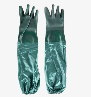 degawo Teich Handschuhe extra lang Wasserfeste Gummi Elastische Abfluss grün