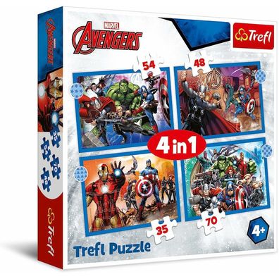 TREFL Puzzle Brave Avengers 4in1 (35,48,54,70 Teile)