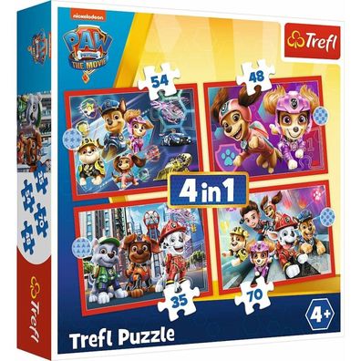 TREFL Puzzle Paw Patrol in der Stadt 4in1 (35,48,54,70 Teile)