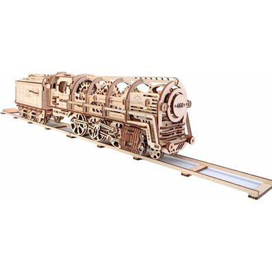 UGEARS 3D-Puzzle Dampflokomotive mit Wagen 443 Teile