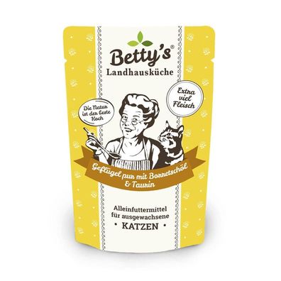 Betty's Pouch Beutel Katzenfutter Geflügel pur mit Borretschöl