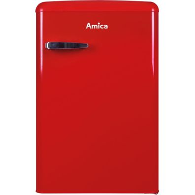 Amica VKS 15620-1 R Retro Vollraumkühlschrank, 88 cm Höhe, 120 L, chili red