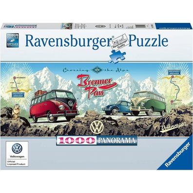 Ravensburger Panorama-Puzzle Über die Alpen mit VW 1000 Teile